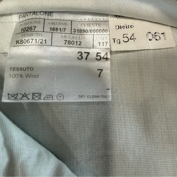 Canali Men’s Tessuto 100% Wool Light Gray Trousers 37x32 - Picture 4 of 8